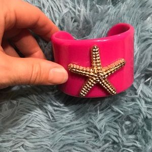 Sealife sea star pink & gold cuff bracelet